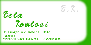 bela komlosi business card
